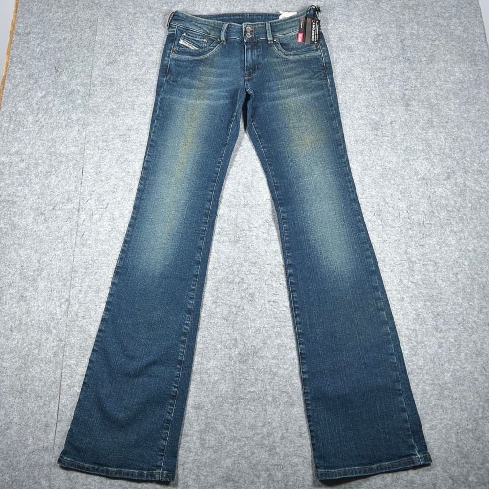 Diesel Denim Jeans Female 28x34 Blue Ronhar Slim Bootcut Low Rise Y2K Stretch